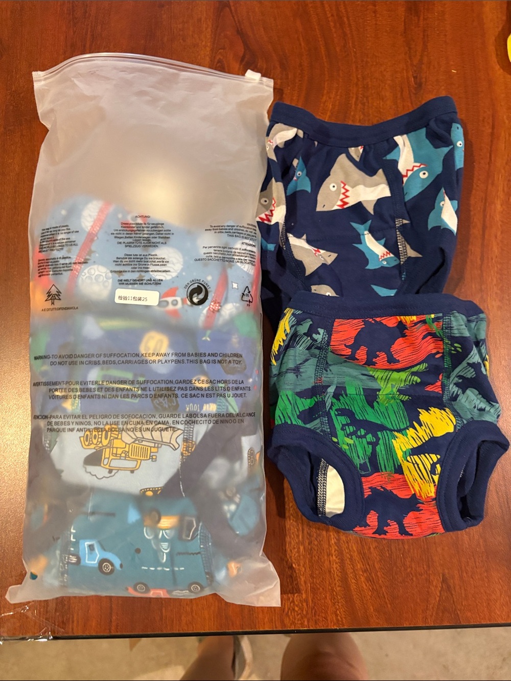 Kids Training Pants - Blue Shark & Multicolor Dino Designs size 2T-  10pack